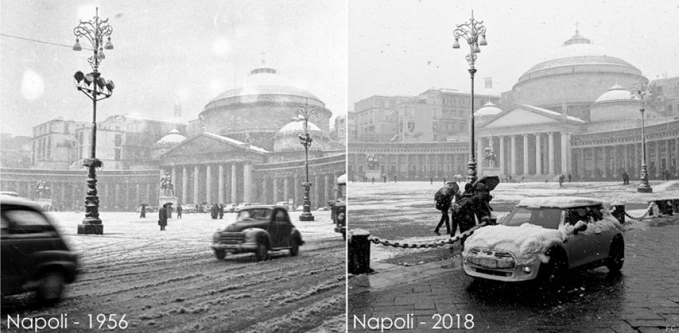 Neve a Napoli dal 1956 al 2018: ieri come oggi