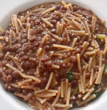 Minestra di lenticchie con spaghetti spezzati: ricetta povera