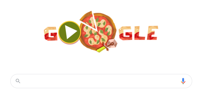 Il Doodle di Google celebra l'arte della pizza, patrimonio Unesco
