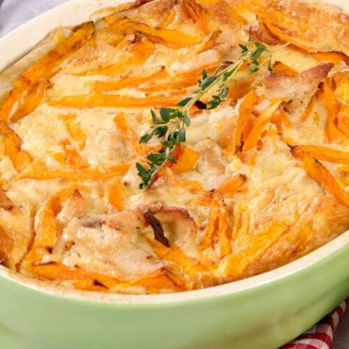 Sformato di zucca e patate al forno: morbido dentro e dorato fuori